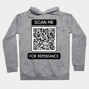 Scan Me For Repentance Acts 3:19-20 QR Code Hoodie